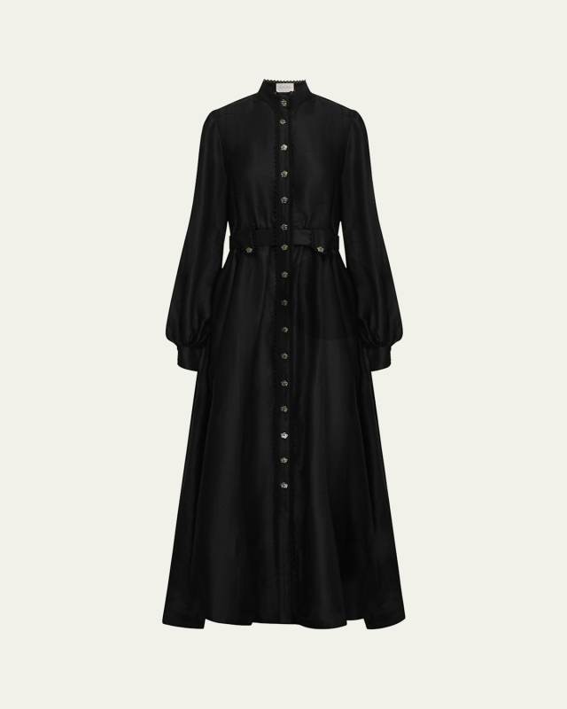 Tiana Linen-Silk Maxi Dress